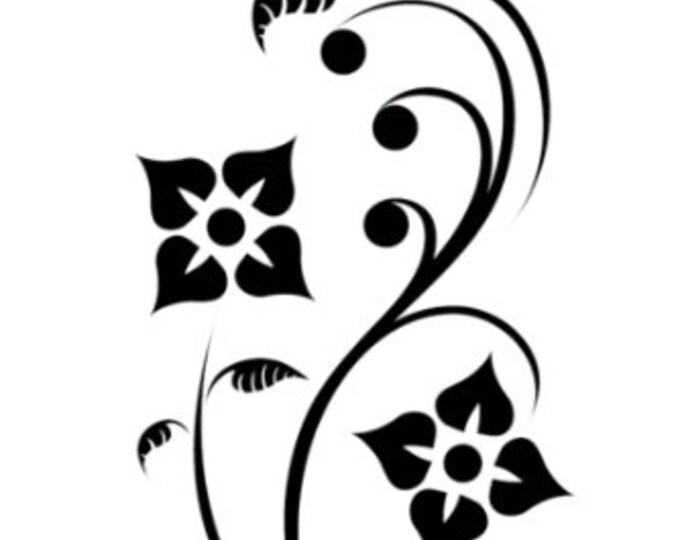 Flowers With Vines Vinyl Decal Etsy
