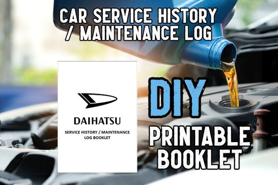 Replacement Generic Service History Book Suitable For Daihatsu 
