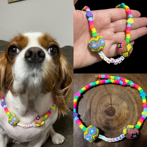 Buy Handmade Dog Necklace Collar for Dogs Evil Eye Beaded Dog Necklace Gift  for Dog Pet Collar Beaded Pet Jewelry Pet Accessories Online in India - Etsy