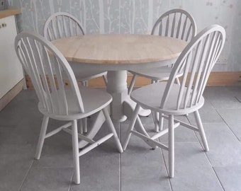 Farmhouse kitchen dining table and 4 chairs choose your own colour