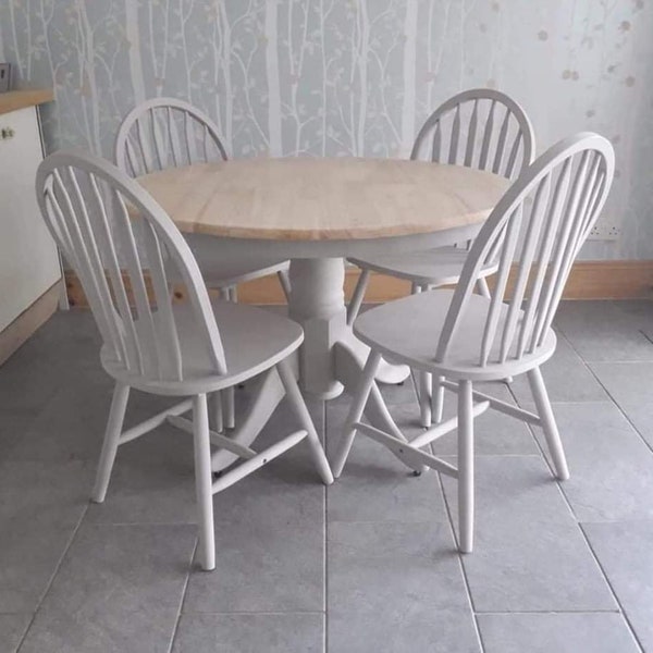 Farmhouse kitchen dining table and 4 chairs choose your own colour