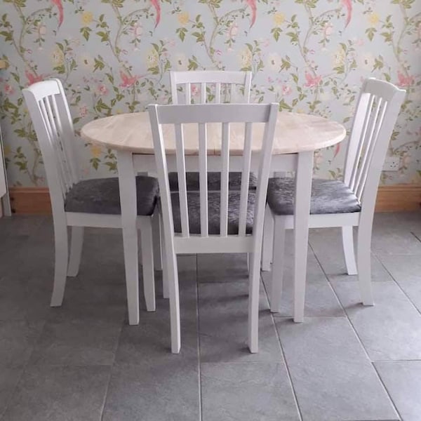 Extending Farmhouse kitchen dining table and 4 chairs choose your own colour