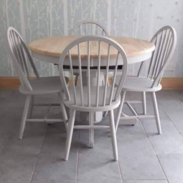 Extending farmhouse kitchen dining table with 4 or 6 chairs Choose your own colour