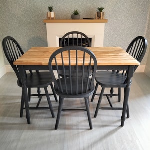 Farmhouse kitchen dining table and 4 chairs