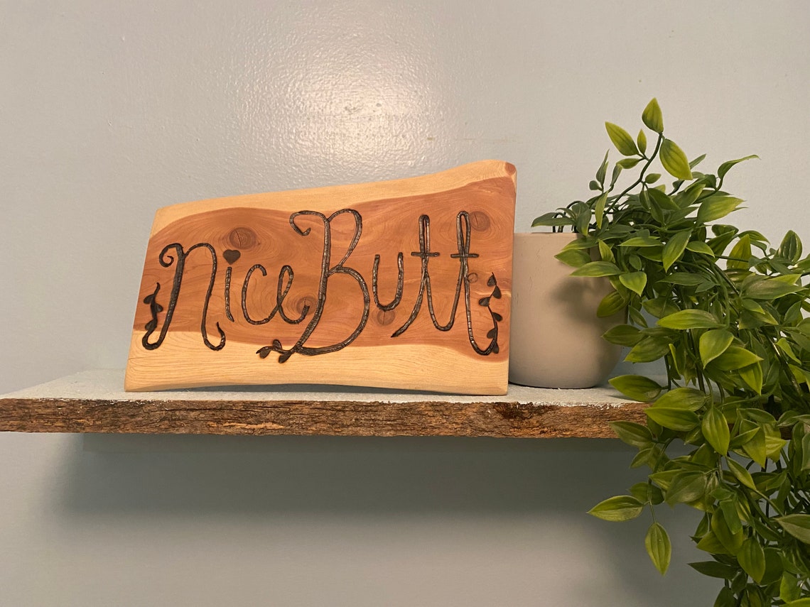 Badezimmerschild aus Holz Schöner Hintern | Etsy