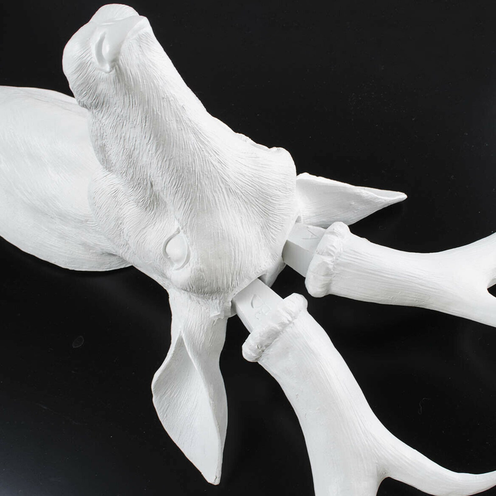 large white resin deer head