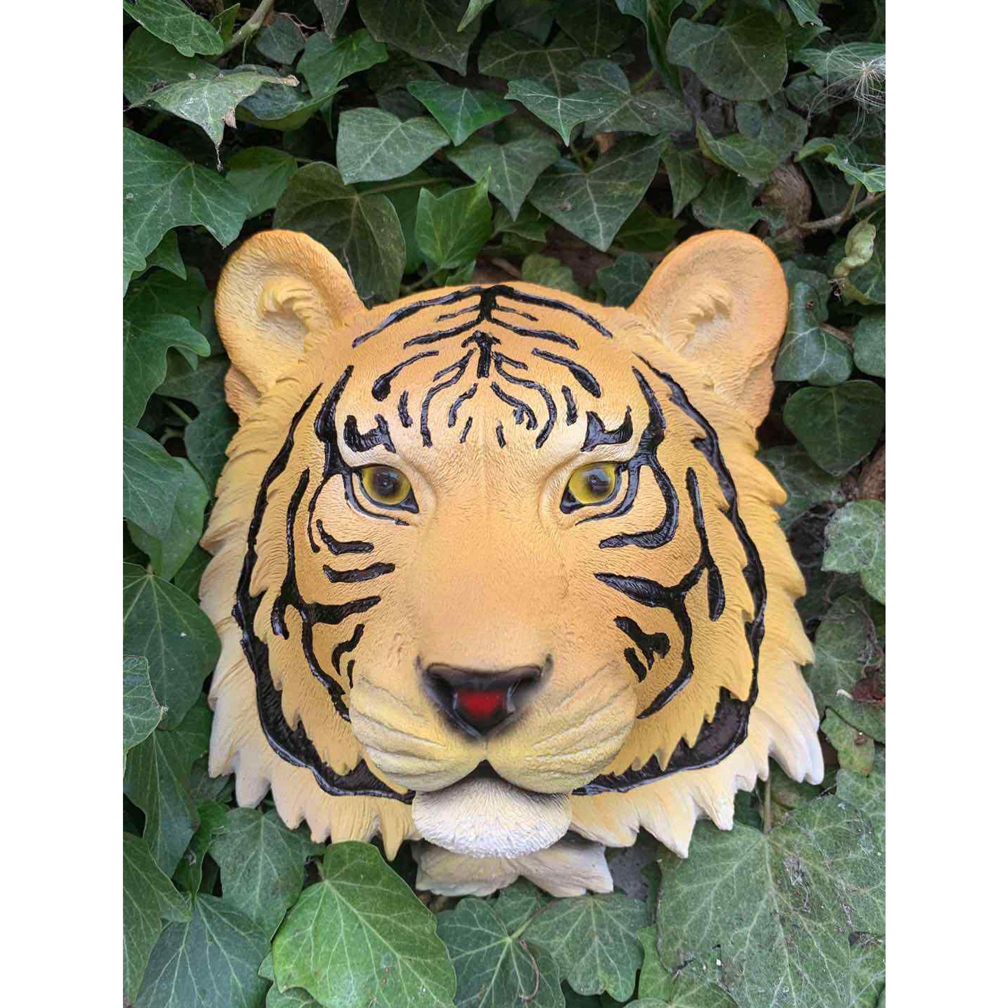 Wall Mount Tiger Head Ornament Resin Hanging Sculpture Home Etsy