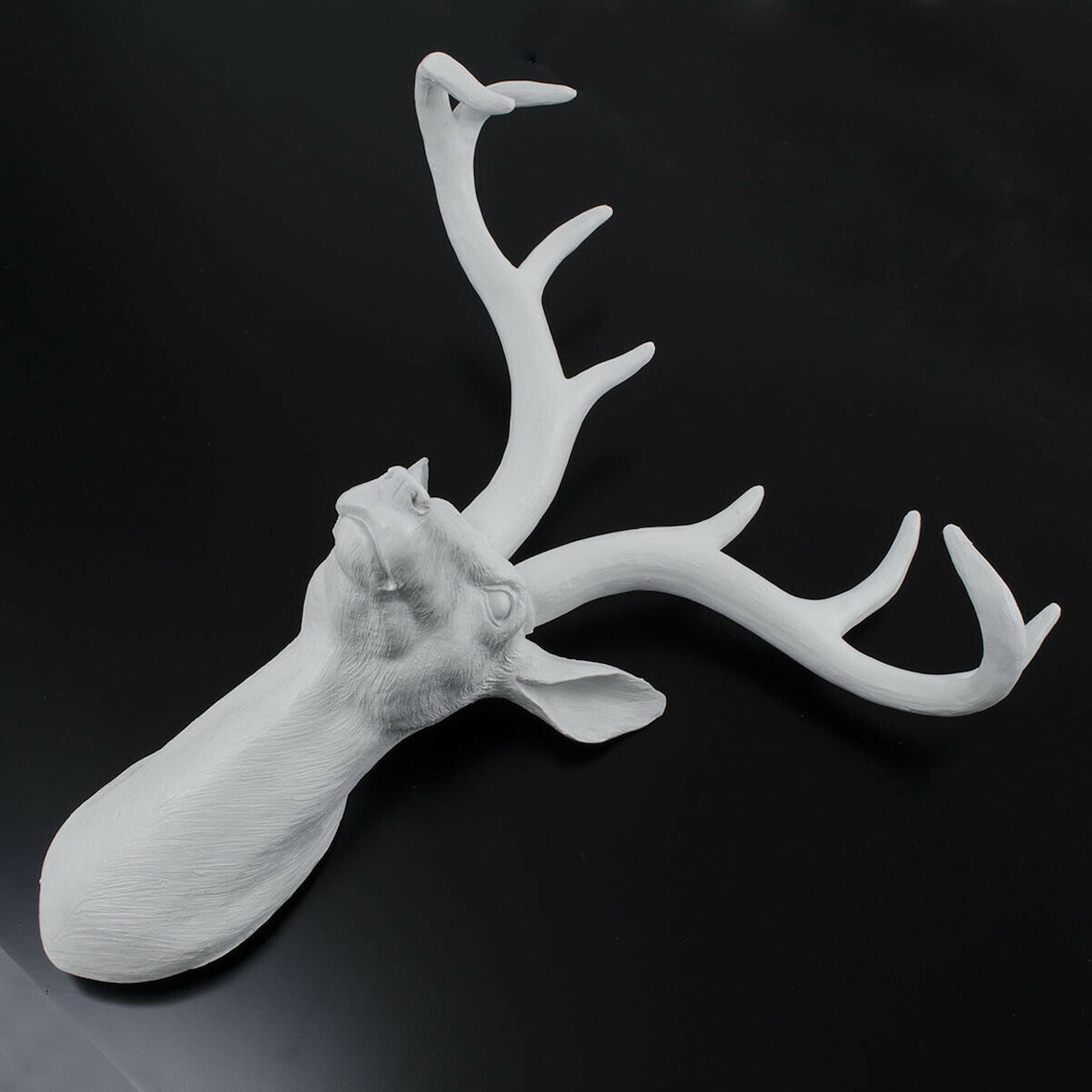 large white resin deer head
