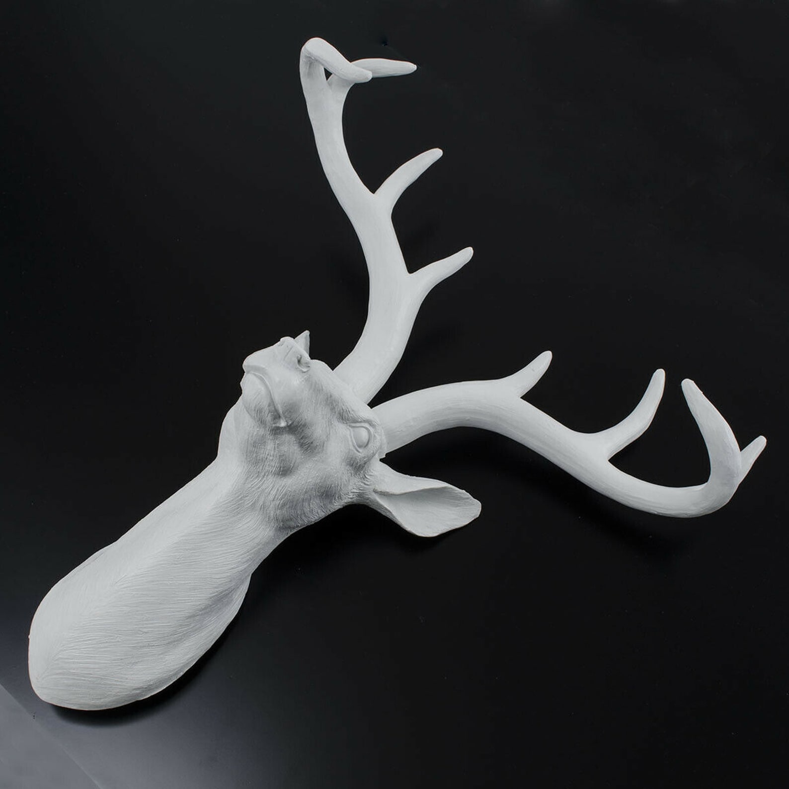 XL White Resin Handmade Stag Deer Head 3D Antlers Sculpture Etsy