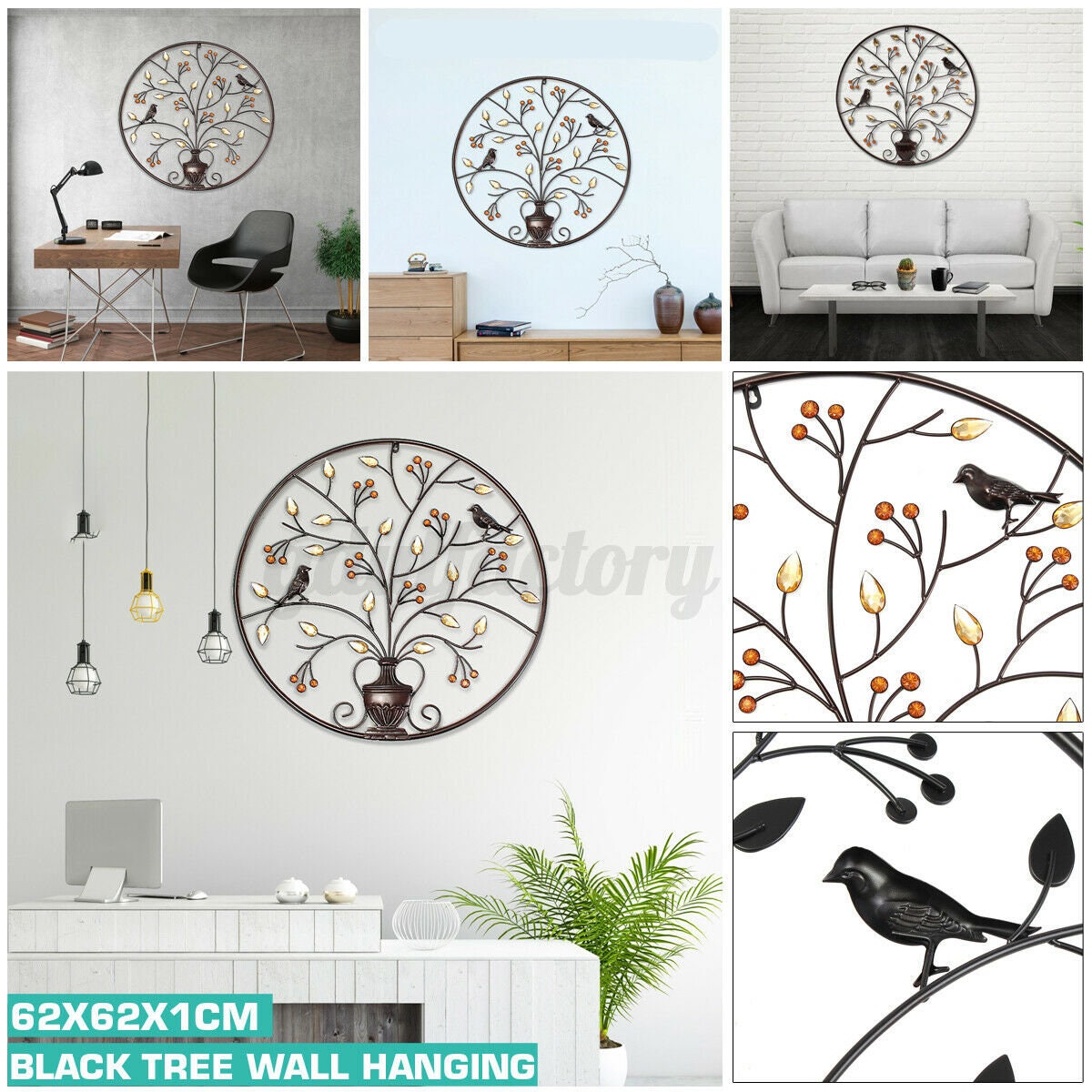 Wall Art Round Hanging Metal Iron Sculpture Garden Tree of Etsy