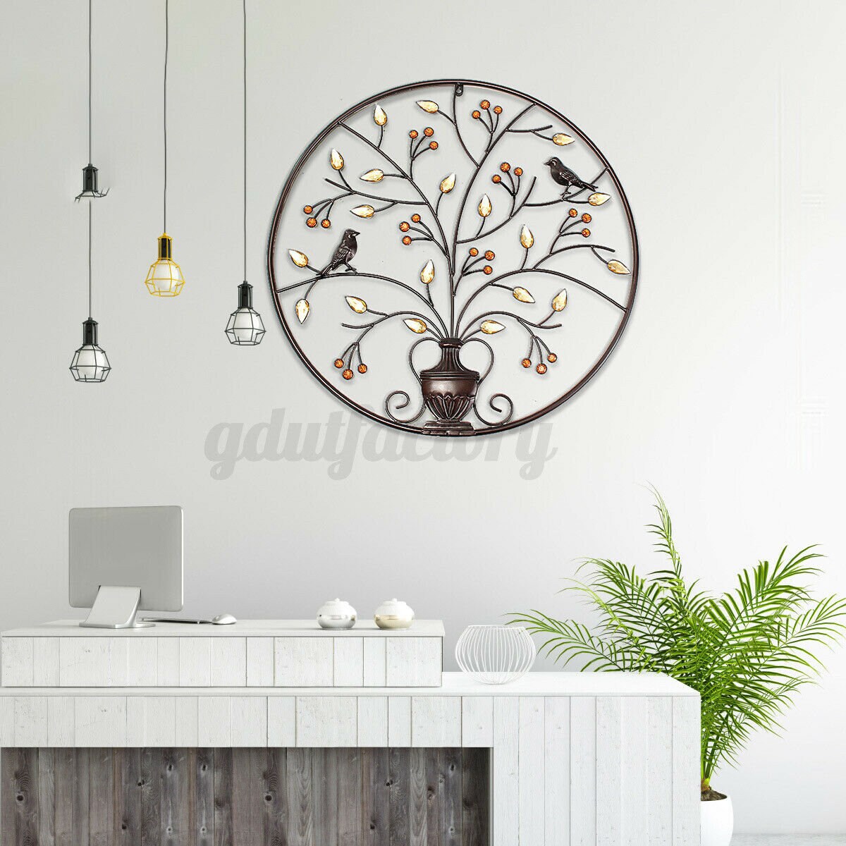 Wall Art Round Hanging Metal Iron Sculpture Garden Tree of Etsy