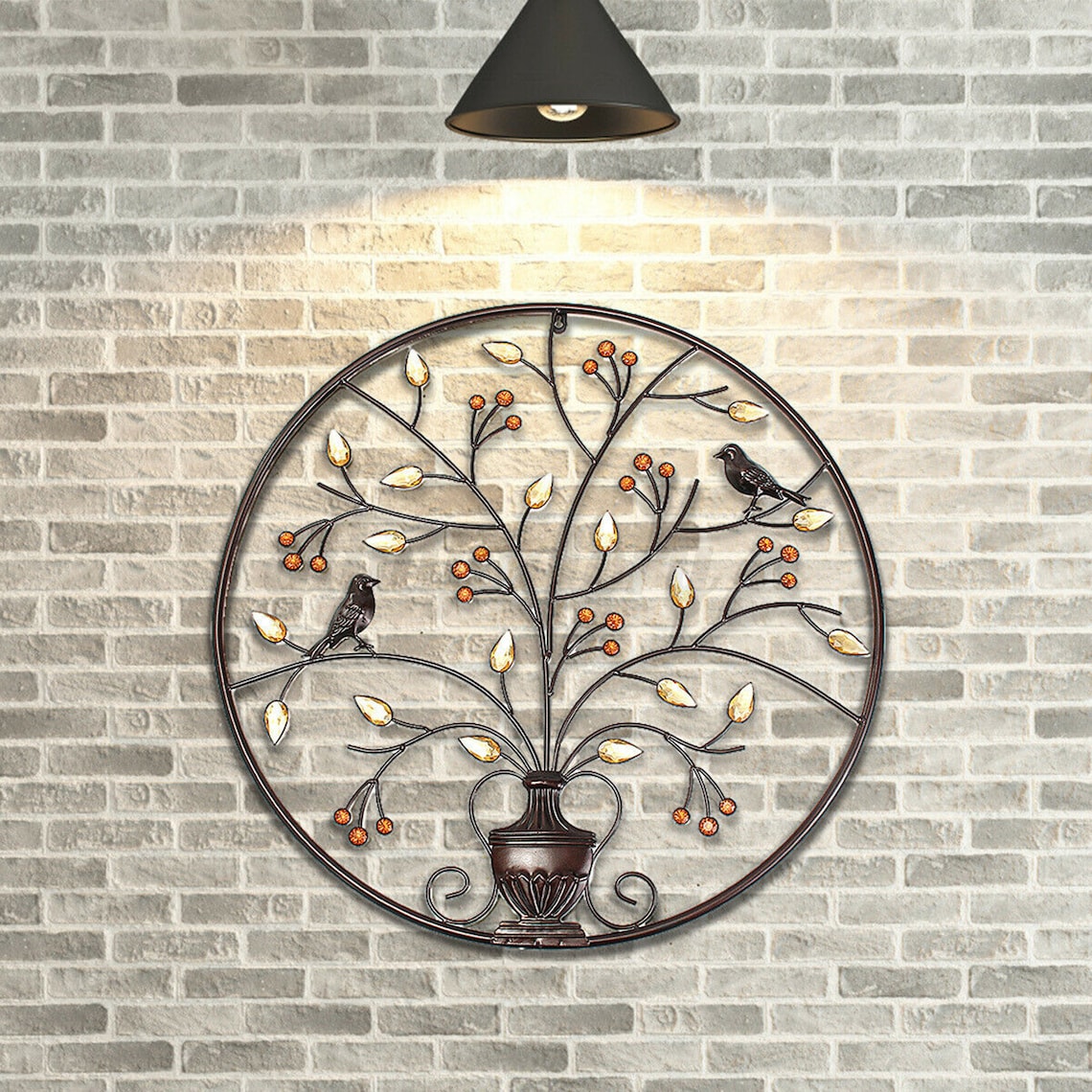 Wall Art Round Hanging Metal Iron Sculpture Garden Tree of Etsy