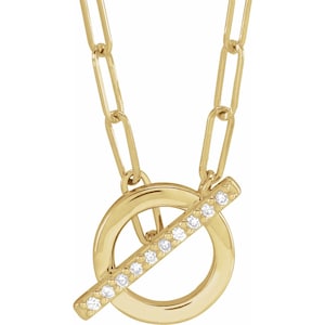 14K Diamond 16&quot; Toggle Necklace