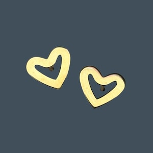 14k Heart Stud Earrings