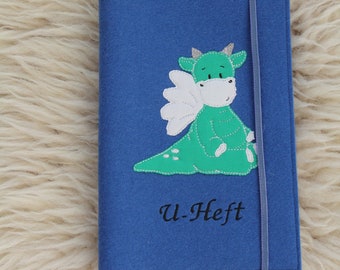 U-Heft Hülle aus Filz, personalisierbar , Hülle für Untersuchungsheft Kinder mit Namen