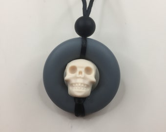 Skull Sensory Fidget Necklace: Food Grade Silicone, Autism ADHD SEN