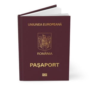 Romanian Passport Hardcover Journal Notebook Best Gift for Citizens of Romania