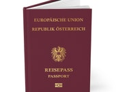 Austrian Passport Hardcover Journal Notebook Best Gift for Citizens of Austria