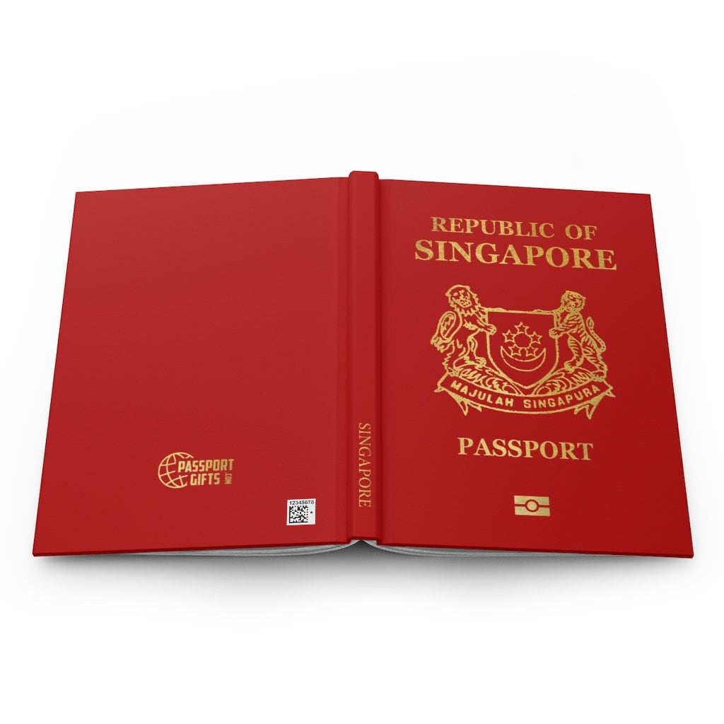 Singaporean Passport Hardcover Journal Notebook Best Gift for Citizens