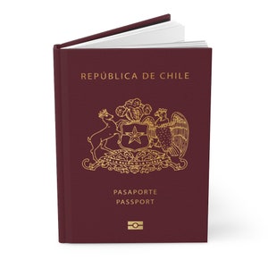 Chilean Passport Hardcover Journal Notebook Best Gift for Citizens of Chile