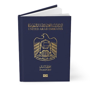 Emirati Passport Hardcover Journal Notebook Best Gift for Citizens of United Arab Emirates