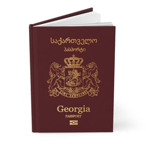 Georgian Passport Hardcover Journal Notebook Best Gift for Citizens of Georgia