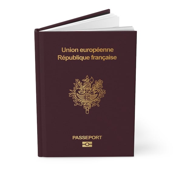 French Passport Hardcover Journal Notebook Best Gift for Citizens