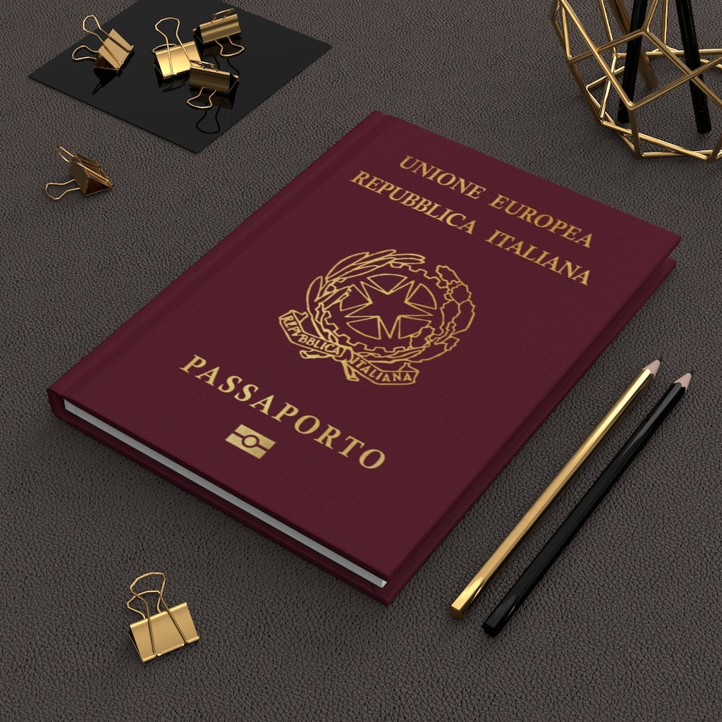 Italian Passport Hardcover Journal Notebook Best Gift for Citizens
