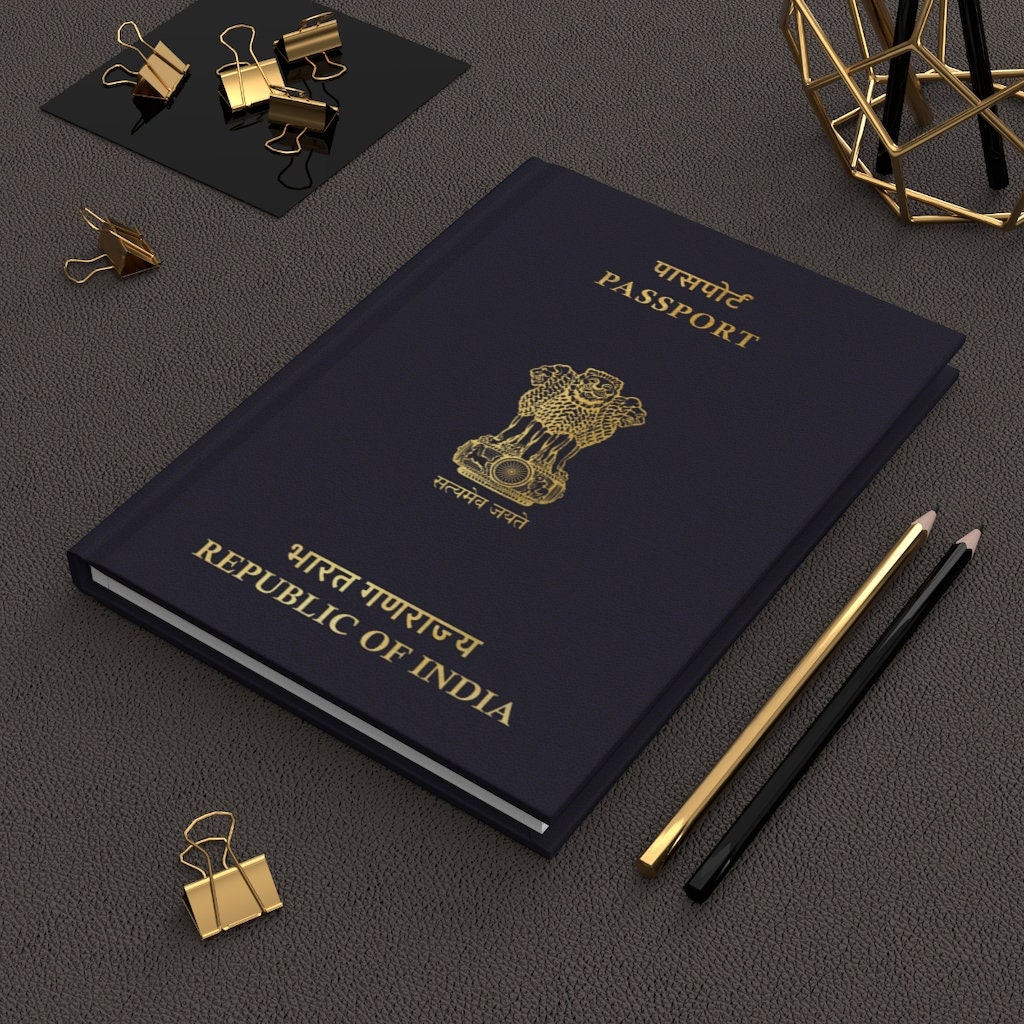 Indian Passport Hardcover Journal Notebook Best Gift for Citizens of