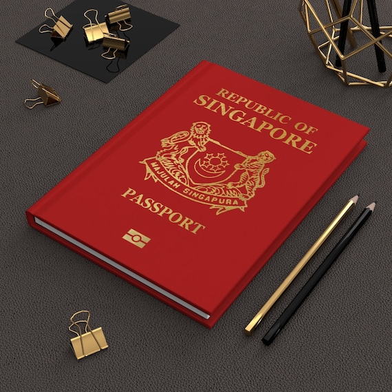 Singaporean Passport Hardcover Journal Notebook Best Gift