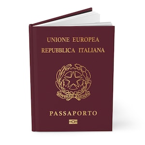 Italian Passport Hardcover Journal Notebook Best Gift for Citizens of Italy
