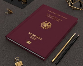 German Passport Hardcover Journal Notebook Best Gift for Citizens of Germany German Passport Hardcover Journal Notebook Best Gift for Citizens of Germany