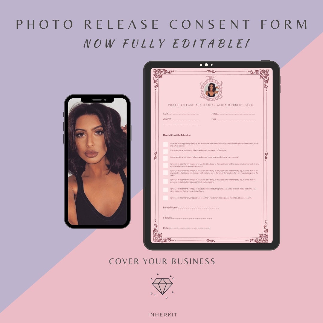 Photography Contract Model Release Form Beauty and Etsy