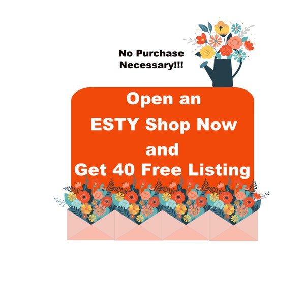 Get 40 FREE Listings link | Open new Etsy shop | Etsy referral link |  shop link | New  shop | Etsy store link | Sign Up Register with Etsy