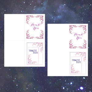 Dankeskarten, 2 Designs-Größe: 8,5 "x 11" Sofortiger digitaler Download und Druck. Vorlage. inklusive. 2 Dateien, 2 JPG-Dateien.