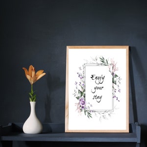 Enjoy your stay Sign Template, Instant Download, Printable, Digital Download PDF File.
