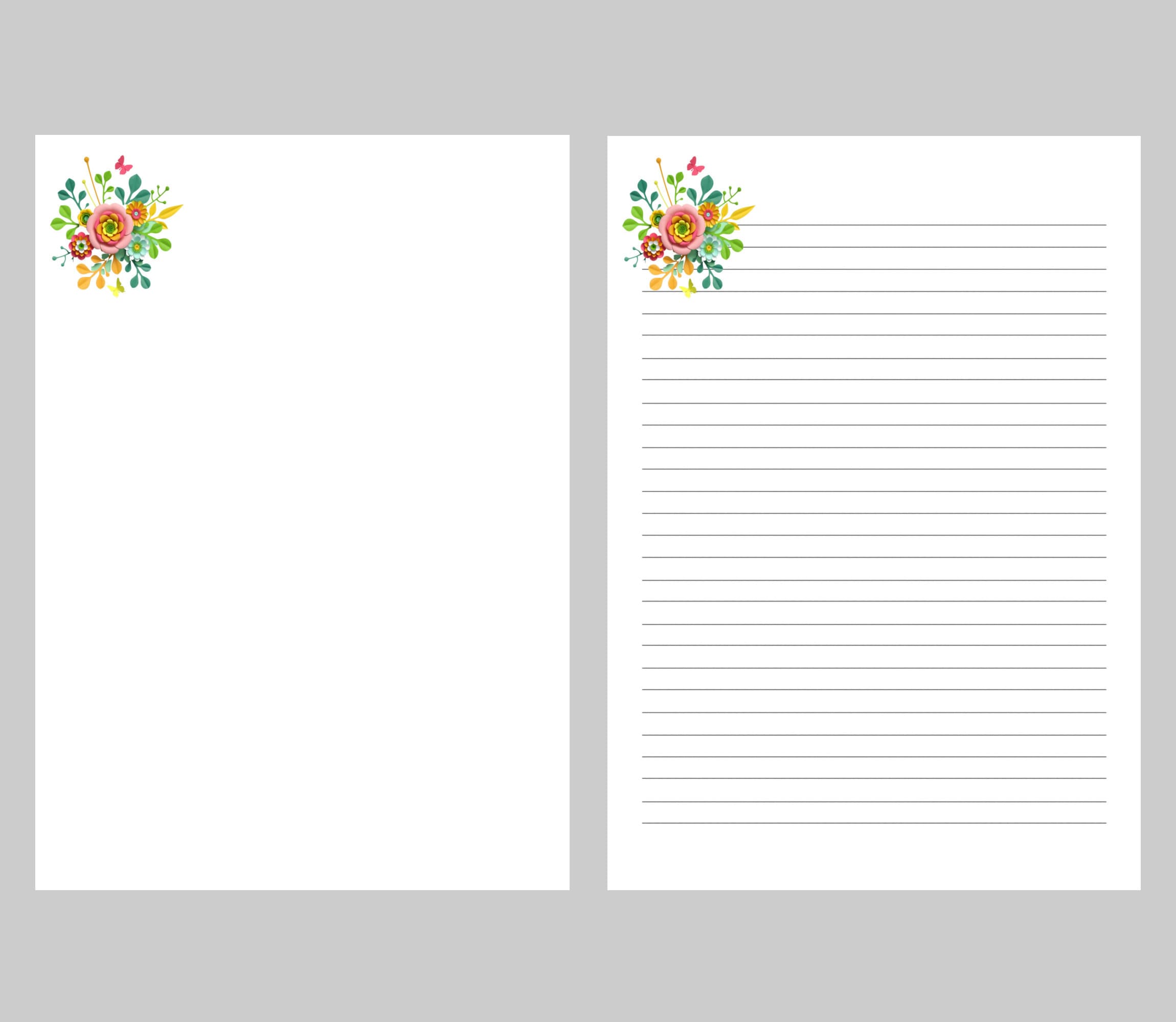 A4 & 8.5" X 11" Letter Writing Papers. Digital Download 4 PDF Files