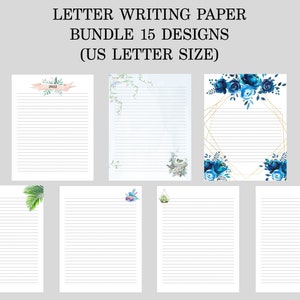 Paquete de 15 diseños de papeles para escribir cartas. Papeles para escribir cartas de 8,5" x 11". Descarga digital de 30 archivos PDF. oferta mixta