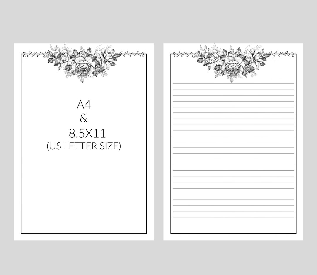 A4 & 8.5" X 11" Letter Writing Papers. Digital Download 4 PDF Files ...