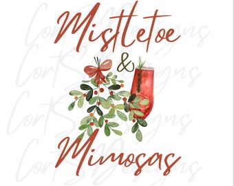 Mistletoe & Mimosas digital file PNg