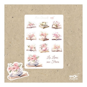 10 boekstickers met shabby flowers - Personaliseer je Bullet Journal, je dagboek en je voorwerpen met stijl!