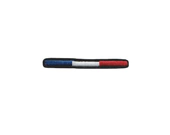 Parche bordado termoadhesivo con la bandera francesa – escudo azul, blanco y rojo – banda minimalista – personalización de prendas