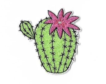 Il termoincollamento a patch Ecusson applica l'albero di cactus con il fiore.