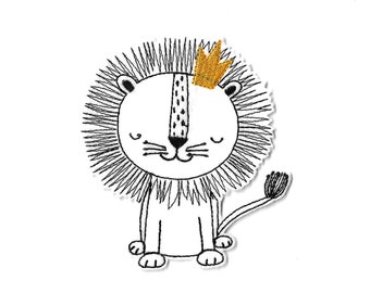 Parche termoadhesivo de corona de león – parche bordado para niños – Rey León – personalización de mochila escolar – parche para bebé niño