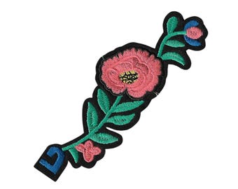 Parche termoadhesivo de flores estilo boho – Parche bordado colorido – Parche floral de moda – Personaliza ropa y bolsos