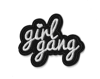 Ecusson thermocollant patch thermocollant applique mot Girl Gang.