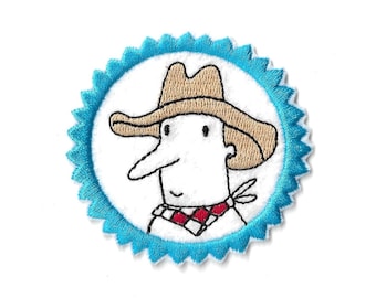Parche termoadhesivo infantil de vaquero – bonito parche bordado – parche suave del oeste – para personalizar ropa y bolsos – bordado artesanal