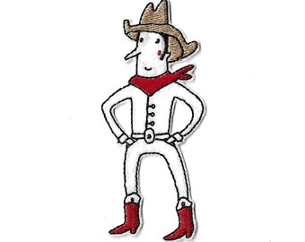 Parche termoadhesivo de vaquero para niños – parche western bordado – parche de personaje original – personalización de ropa y bolsos