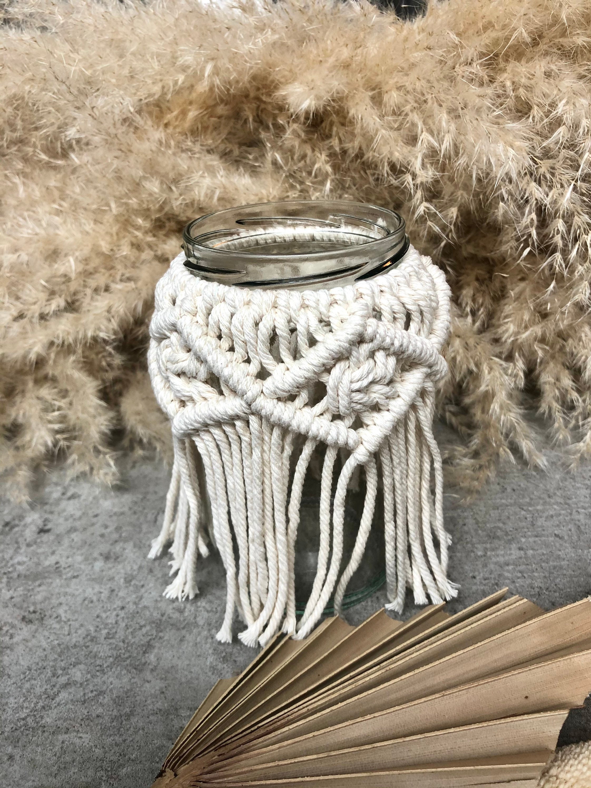 Macrame Windlight Macrame Vase Etsy
