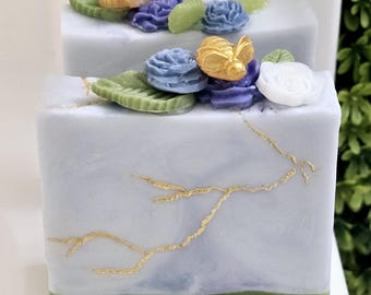 Handcrafted Lavender Apple Goats Milk Soap - Kintsugi Inspired